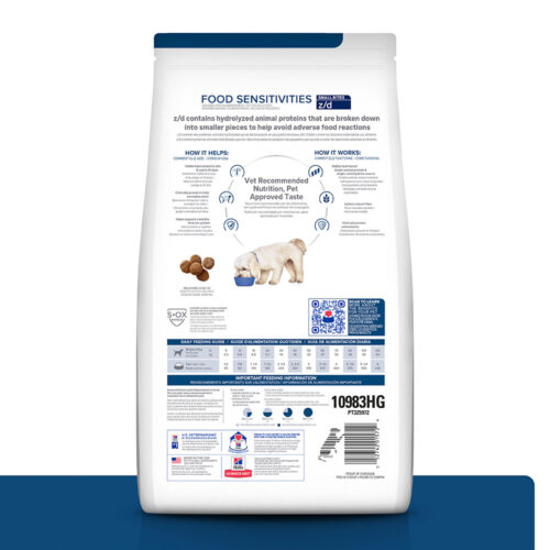 Ração Prescription Diet Z/D Alergias Alimentares e da Pele Hills para Cães Adultos Pedaços Pequenos 3,17kg - Image 2